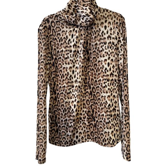 Madison Studio Woman's Large Leopard See through Turtlenexk - Picture 4 of 5